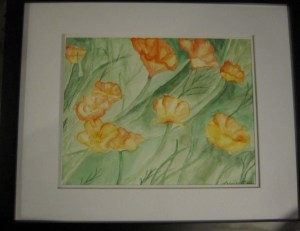 Orange Poppies- Watercolor on Paper